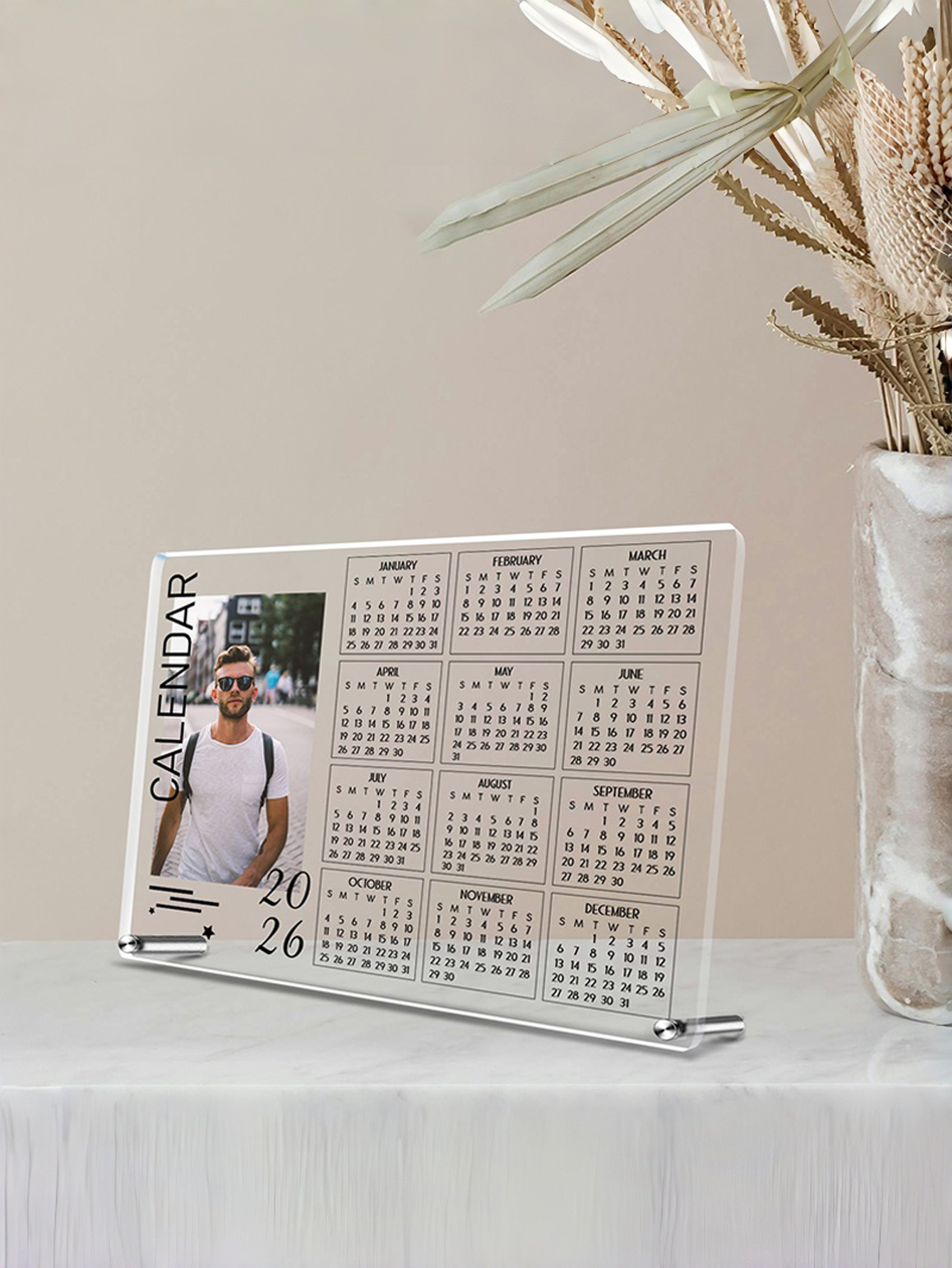 Custom 2026 Photo Desktop Calendar